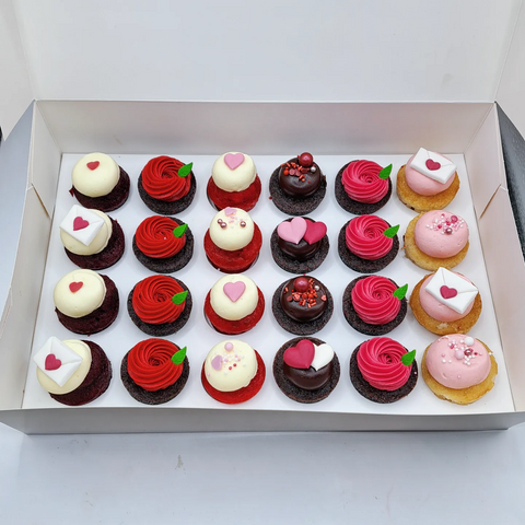 24st mini valentine cupcakes