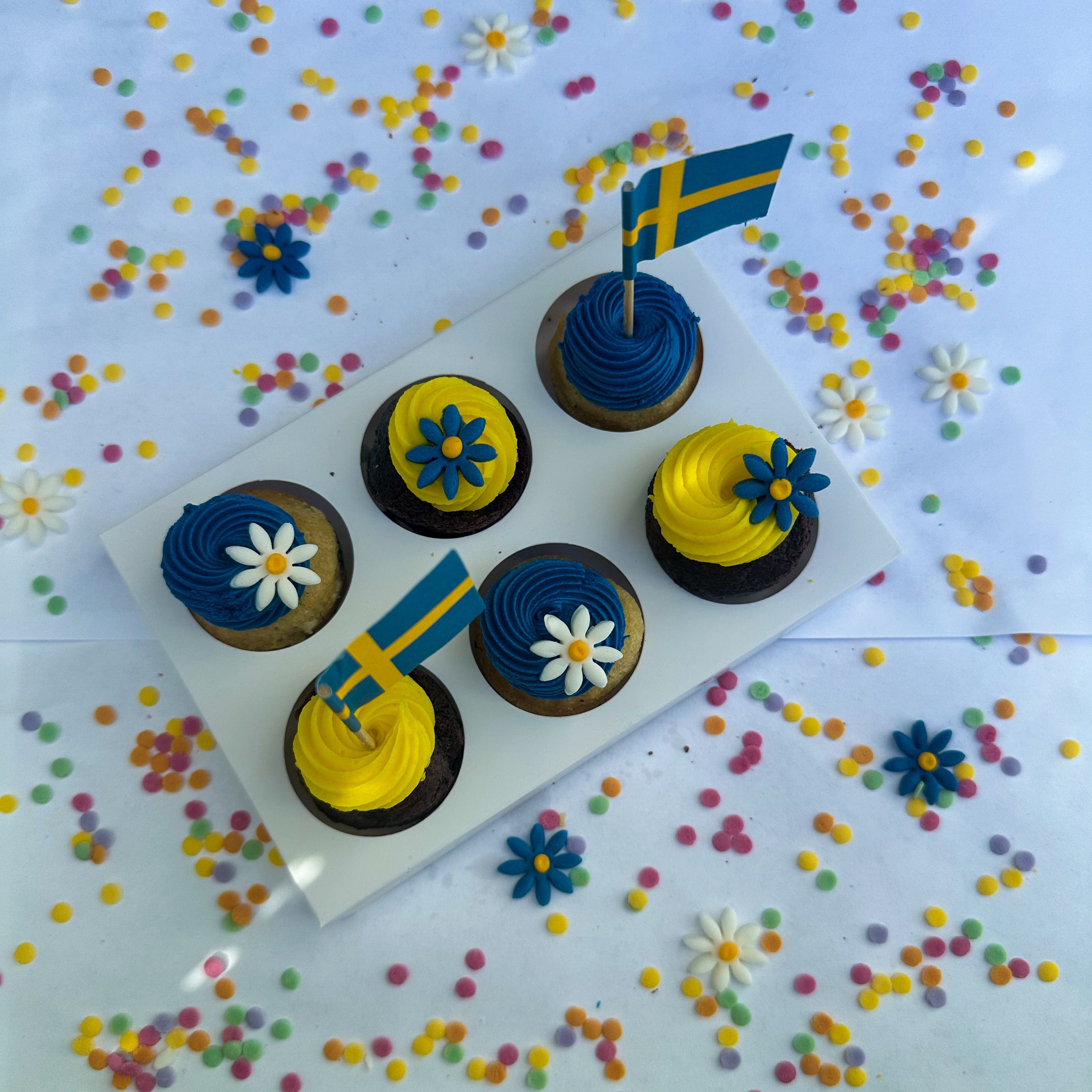 6st mini allergivänliga student cupcakes