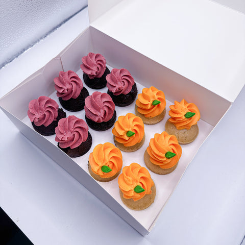 6st mini växtbaserade halloween cupcakes