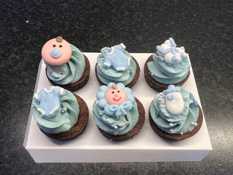Babyshower/Dop cupcakes, blå/blue
